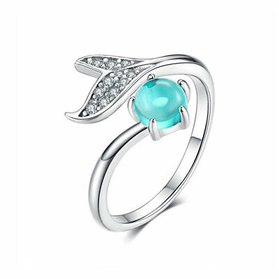 Wostu S925 Sterling Silver Mermaid's Open Finger Ring Charm CZ To Women Jewelry