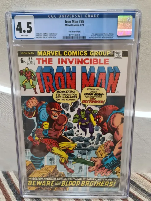 Iron Man #55 (1973) - CGC 4.5 - White Pages - FIRST APPEARANCE OF THANOS - UK