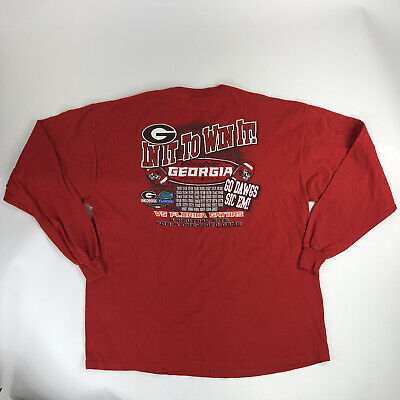 Georgia Bulldogs Vs Florida Gators Shirt Medium Red Mens 2009 Football Tee Used