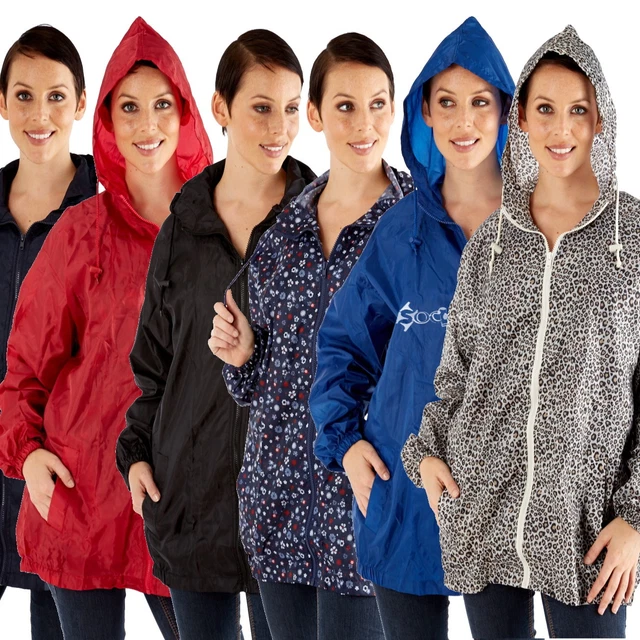 LADIES HOODED KAG in a Bag Rain Coat Cagoule Pocket Jacket Kag Mac Festival 7.95 PicClick UK