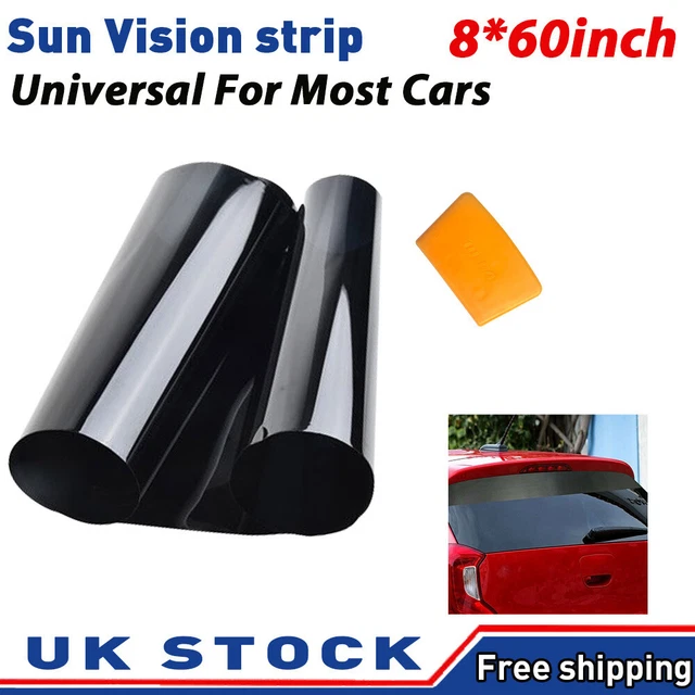 Parabrezza tinta finestra auto 60x8 pollici visiera solare vinile decalcomania adesivo nero
