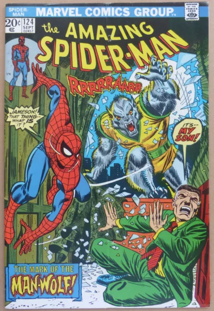 THE AMAZING SPIDER-MAN #124, KEY ISSUE WITH 1st APPEARANCE OF "MAN-WOLF".