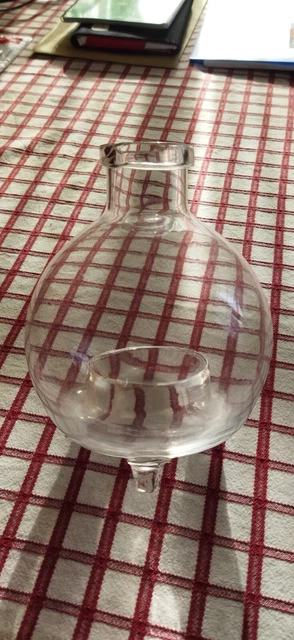 ancien gobe-mouche, piège à guêpes, en verre soufflé avec son