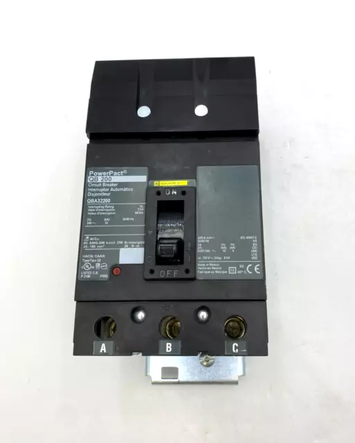 Square D QBA32200 Circuit Breaker 200A 3P 240V NOS QBA 200 Amp