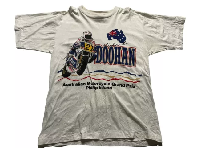 AUST GP T-SHIRT 1st Aus GP VIC Michael Doohan  MOTORCYCLE RARE April 1989 Size S