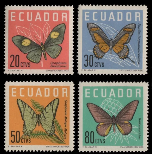 Ecuador 1961 - Mi-Nr. 1070-1073 ** - MNH - Schmetterling / Butterfly