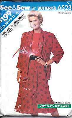 6523 Uncut Vintage Butterick Cartamodello Giacca Top Gonna Vedere Sew Easy Oop