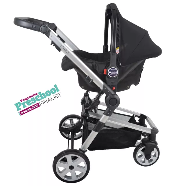 Système de voyage DAISY en GRIS, 3 en 1 incl. Siège auto + base isoFIX GRATUITE et sac maman 3