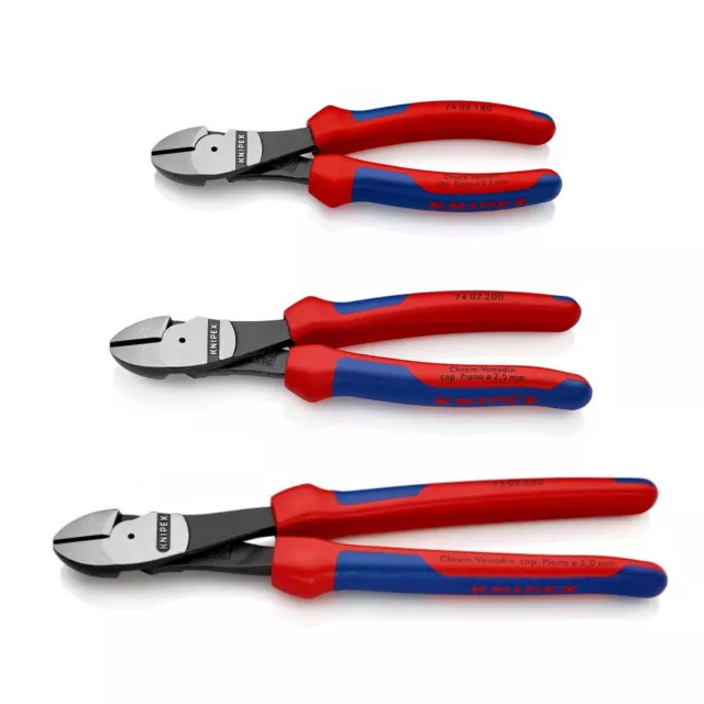 Knipex 7402 -180 -200 -250mm High Leverage Diagonal Side Cutters - Choose Length