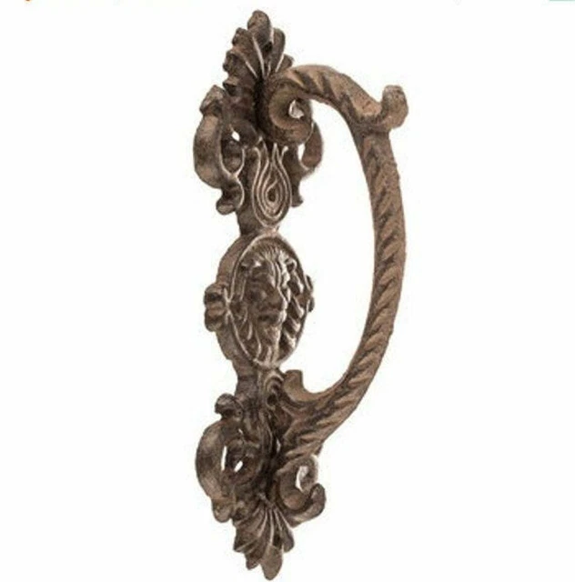 One 1 Cast Iron Lion Head Antique Style Barn Door Gate Pulls Cabinet Handle HUGE