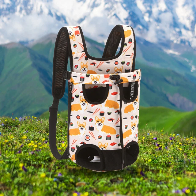 Borsa petto integrata fibbia di sicurezza animale domestico cane portatore zaino (Cane giallo XL)
