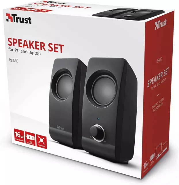 Trust Remo Casse Speakers PC 2.0,16 W,USB, Jack AUX 3.5 PC Notebook Ufficio Casa