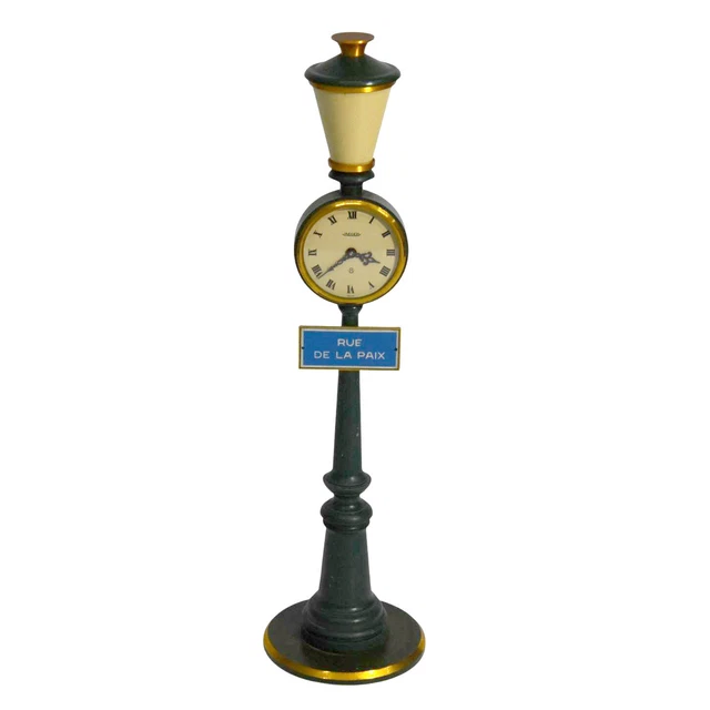 Pendulette réverbère métal doré de bureau Jaeger-Lecoultre