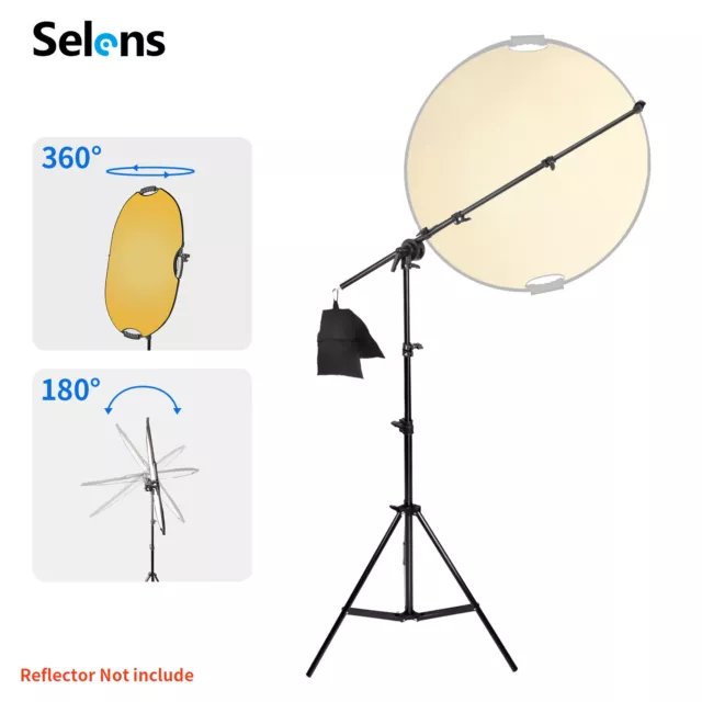 Selens Photo Studio light Reflector Boom Arm Holder Grip Head Stand Sandbag