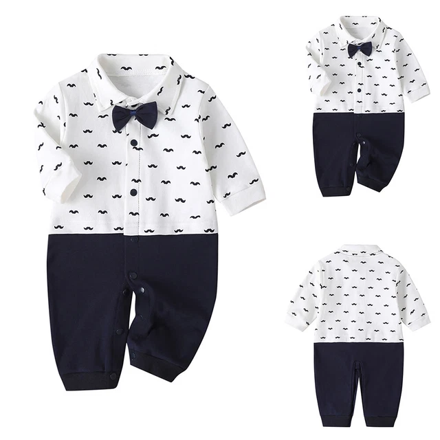 Abiti da gentiluomo neonati bambini maniche lunghe tute vestiti body 2