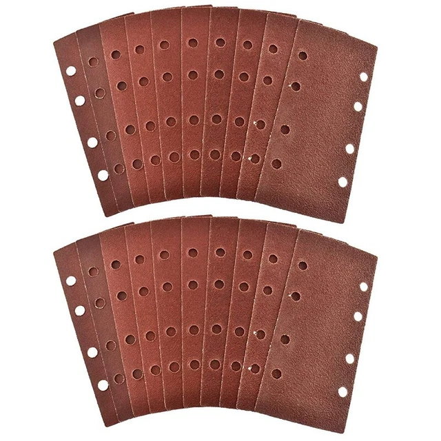 /Loop 1/3 Sheet Sanding Sandpaper Pads 20 Pack Mixed Grit 40 120 M8N9H