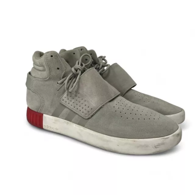 ADIDAS Originals Tubular Invader Strap Grey Suede BB5035 Trainers UK8.5 L50