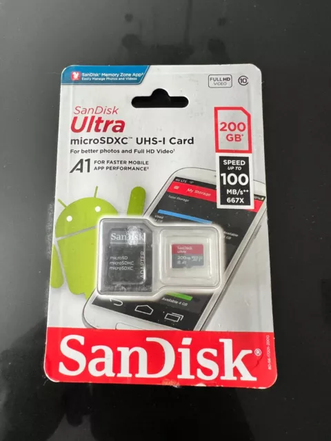 Sandisk Ultra 200GB MicroSD Memory Card Micro-SDXC High Speed Smartphones Games