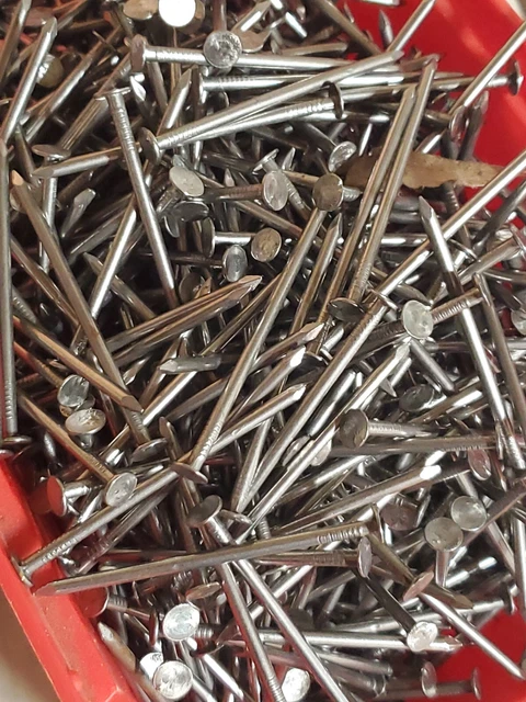 NEW 1 lb Construction Nails 4 X 2-1/2 Inch (Aprox 125) flat head square tip