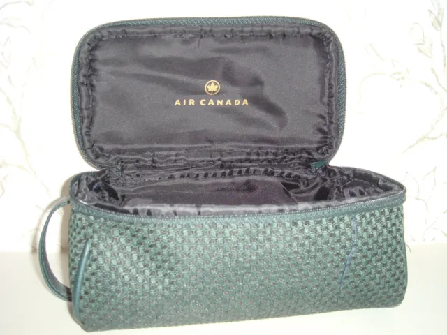 Vintage Green Air Canada Business Class In-Flight Amenity Bag Collectible Empty 3