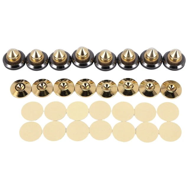 Set 8 punte altoparlanti placcati in oro, altoparlanti CD audio sub A5D9