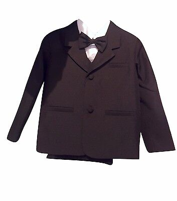 Baby Boys 5 Pieces  Wedding Special Ocassion Black  Suit  For Ages 3 -23 months