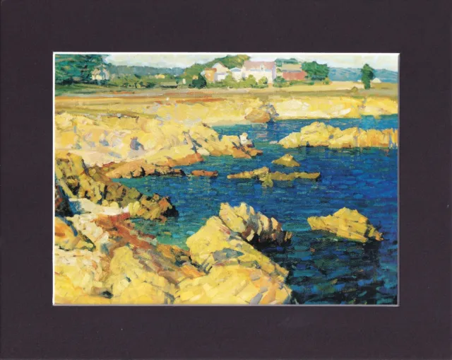 8X10 Matted Print Art Painting Picture: Bruce Nelson, Pacific Grove Shoreline