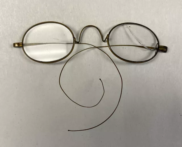 Antique Eye Glasses Marked 14k Gold Frame c.1800 ~ Need New Lenses (WW3) 3