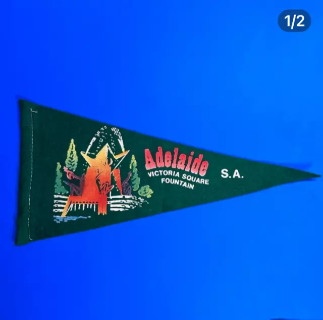 Adelaide Green South Australia Vintage Australian Felt Souvenir Pennant