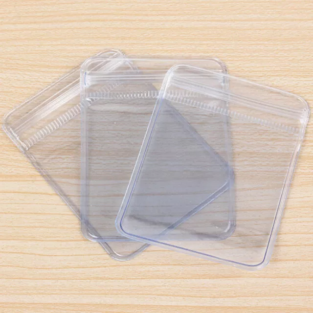 100X Clear PVC Plastic Coin Bag Case Wallets Storage Envelopes New H WN XF  ZT 2