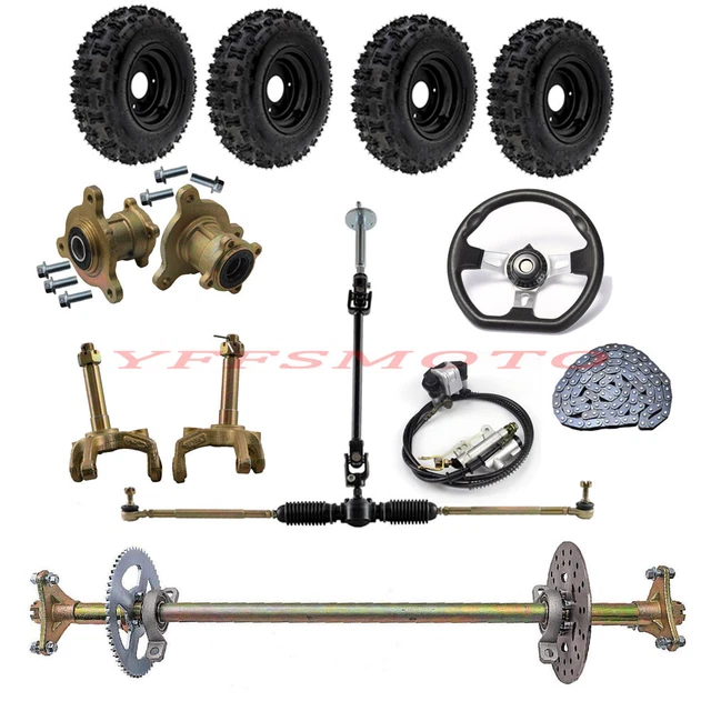 740mm Rear Axle Assembly Kit 4.10-6'' Tyre Brake Caliper Assembly for Go Kart AU