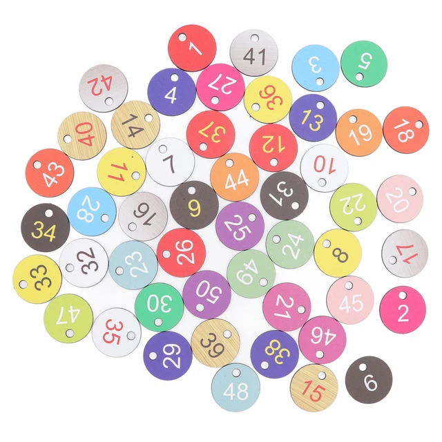 1-50 50Pcs Round Plastic Number Tags Plastic Number Labels For Beekeeping BG