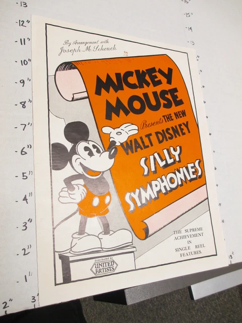 DISNEY 1933 Silly Symphony NOAH'S ARK Mickey Mouse cartoon pressbook United Art