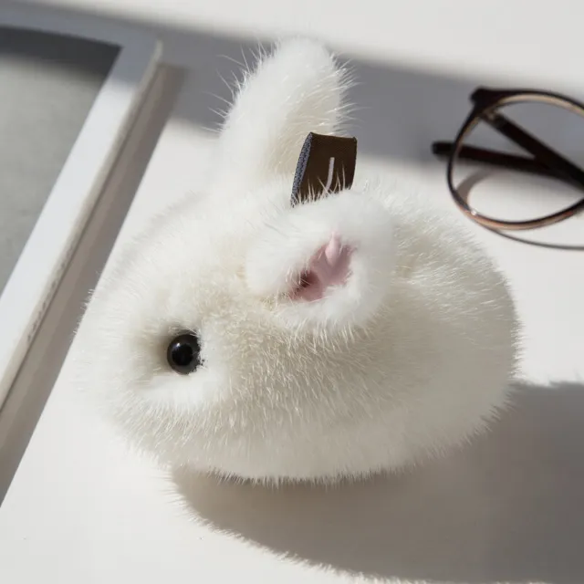 8cm-9cm Cute Real Mink Fur Rabbit Bunny Doll Toy Keyring Bag Car Phone Kids Gift