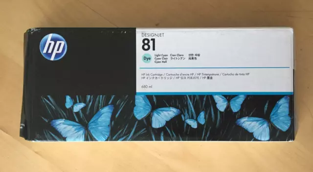 Genuine HP 81 Ink - C4934A LIGHT CYAN / DESIGNJET 5000 5500 (INC VAT) BOXED