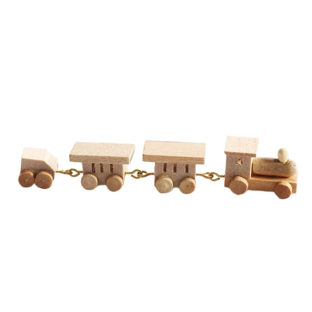 1:12 Scale Miniature Train Model Kids Playset Handmade Handcraft Dollhouse Toy