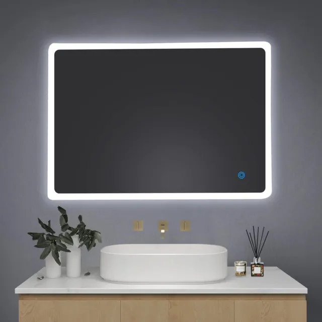 LED Badspiegel Badezimmer Spiegel Wandspiegel mit Beleuchtung Touch 50x70cm DE
