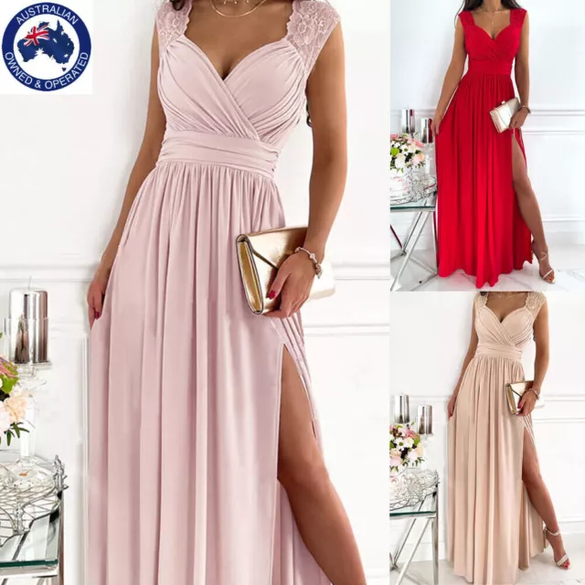 New Formal Long Evening Ball Gown Party Prom Wedding Bridesmaid Dress Sexy Lace
