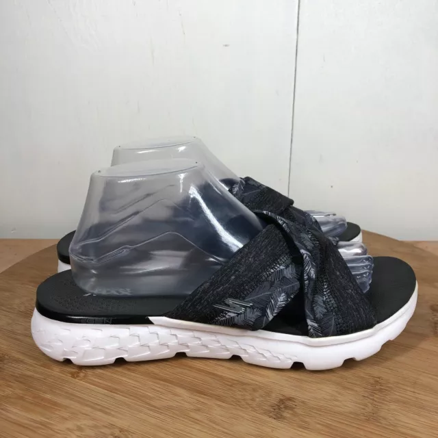 SKECHERS SANDALS WOMENS 10 On Go Slides Black Slip On Shoes Goga Max $29.97 - PicClick