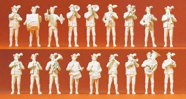 Preiser H0 16353 Lot de Figurines Bavarois Musique Populaire non Peinte 18 1:87