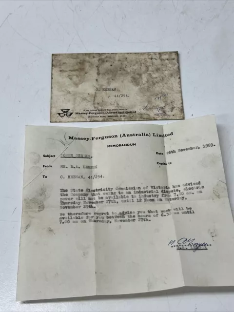 Vintage Letter Envelope Massey Ferguson 1969 Tractor Farm Machinery