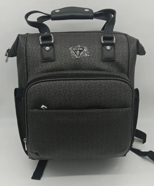 Nwt Black Baby Guess Diaper Bag Backpack Large Med Logo Lottie Travel Tote
