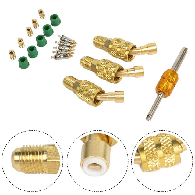 Neuf R410A Adaptateur Mini Split Accessoire Kit W/ Valve Coeur Extraction Joints