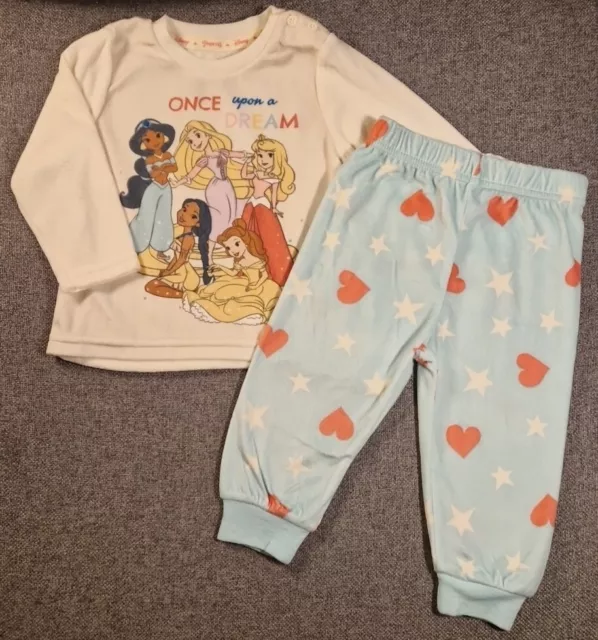 Pigiama Disney bambine pile morbido 6-9 mesi abito principessa belle (D78)