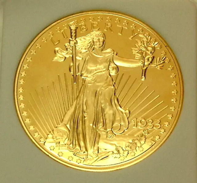 USA 20$ 1933 / 2003 Liberty Eagle PP Ø 40mm 33,26g vergoldet Belegstück Medaille