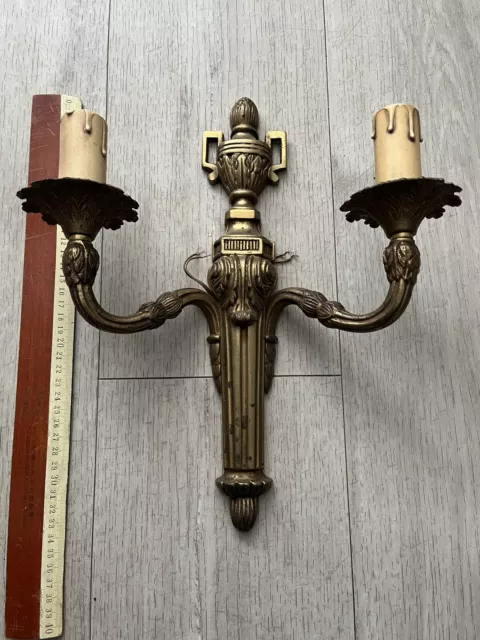 French & vintage Brass Wall Light, Untested