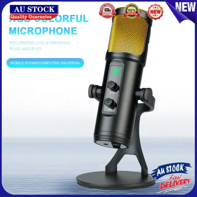 Studio Microphone USB Condenser Microphone Computer Mic Noise Reduction Dynamic