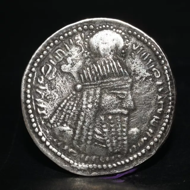 Ancient Old Parthian Silver Tetradrachm Coin in Very Good Condition