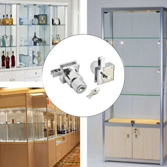 Serrure Pour Porte En Verre Coulissante - Finition Chrome - Installation Facile - Neuf - Fabriqué En Chine