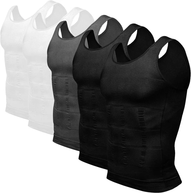 1/5 PACK MENS Slimming Tummy Vest Compression Body Shaper Shirt Muscle
